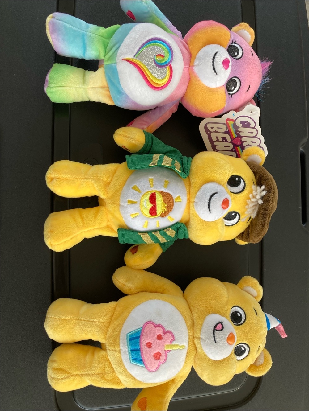 Care Bears Plush Set - Yellow Bears with Rainbow and Pink Accent